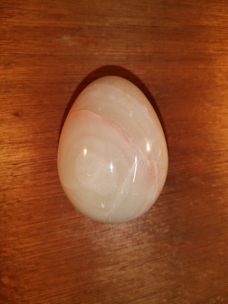 ONYX & CALCITE BANDED GREEN EGG 70MM
